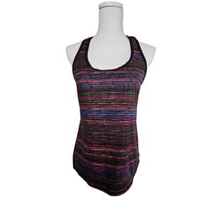 Athleta Women's Tank Top Shirt Multicolor Stripe Stretch Scoop Neck size M